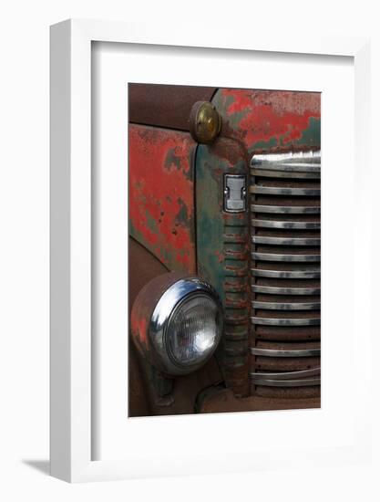 Vermont. Rusting Abandoned Vintage International Truck Detail-Judith Zimmerman-Framed Photographic Print