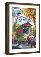 Vermont Scenes-Lantern Press-Framed Art Print