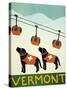 Vermont Ski Patrol Black Black-Stephen Huneck-Stretched Canvas