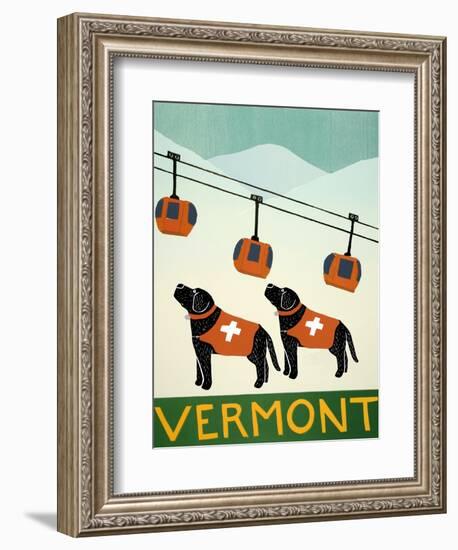 Vermont Ski Patrol Black Black-Stephen Huneck-Framed Giclee Print