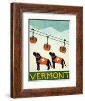 Vermont Ski Patrol Black Black-Stephen Huneck-Framed Giclee Print