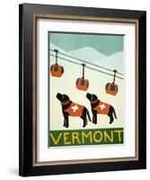 Vermont Ski Patrol Black Black-Stephen Huneck-Framed Giclee Print