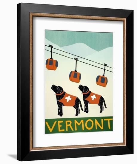 Vermont Ski Patrol Black Black-Stephen Huneck-Framed Giclee Print