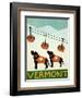 Vermont Ski Patrol Black Black-Stephen Huneck-Framed Giclee Print