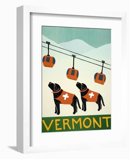 Vermont Ski Patrol Black Black-Stephen Huneck-Framed Giclee Print