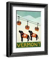 Vermont Ski Patrol Black Black-Stephen Huneck-Framed Giclee Print