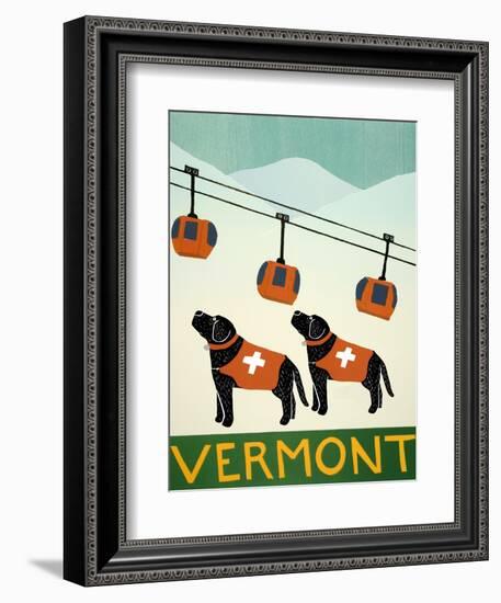 Vermont Ski Patrol Black Black-Stephen Huneck-Framed Giclee Print