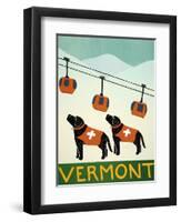 Vermont Ski Patrol Black Black-Stephen Huneck-Framed Premium Giclee Print