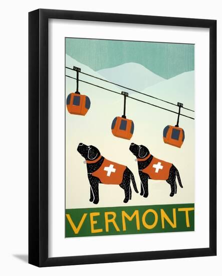 Vermont Ski Patrol Black Black-Stephen Huneck-Framed Premium Giclee Print