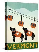 Vermont Ski Patrol Black Black-Stephen Huneck-Stretched Canvas