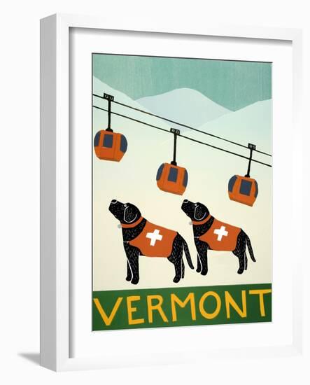 Vermont Ski Patrol Black Black-Stephen Huneck-Framed Giclee Print