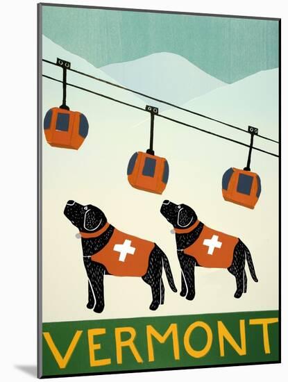 Vermont Ski Patrol Black Black-Stephen Huneck-Mounted Giclee Print