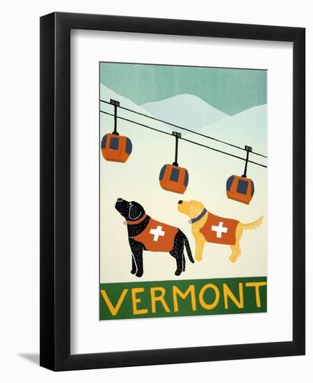 Vermont Ski Patrol Black-Stephen Huneck-Framed Premium Giclee Print