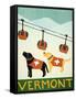Vermont Ski Patrol Black-Stephen Huneck-Framed Stretched Canvas