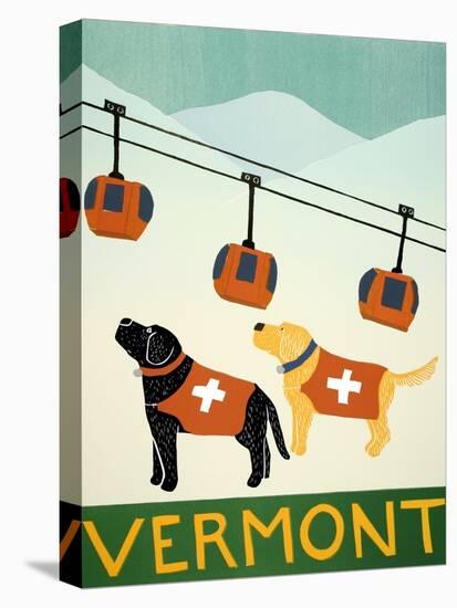 Vermont Ski Patrol Black-Stephen Huneck-Stretched Canvas