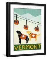 Vermont Ski Patrol Black-Stephen Huneck-Framed Giclee Print