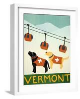 Vermont Ski Patrol Black-Stephen Huneck-Framed Giclee Print