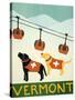 Vermont Ski Patrol Black-Stephen Huneck-Stretched Canvas