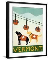 Vermont Ski Patrol Black-Stephen Huneck-Framed Giclee Print