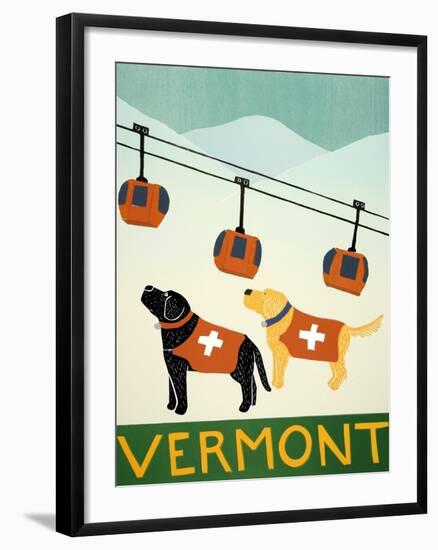 Vermont Ski Patrol Black-Stephen Huneck-Framed Giclee Print