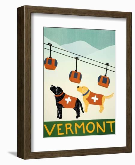 Vermont Ski Patrol Black-Stephen Huneck-Framed Giclee Print