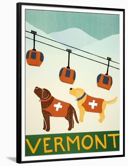 Vermont Ski Patrol Choc-Stephen Huneck-Framed Premium Giclee Print