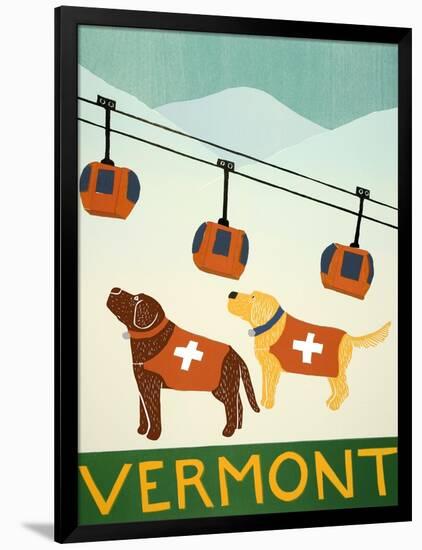 Vermont Ski Patrol Choc-Stephen Huneck-Framed Premium Giclee Print