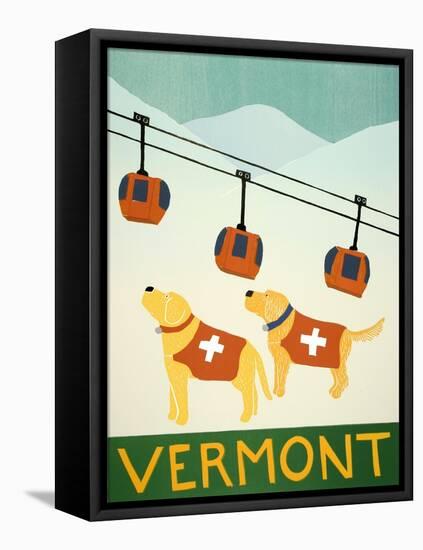 Vermont Ski Patrol Yellow-Stephen Huneck-Framed Stretched Canvas