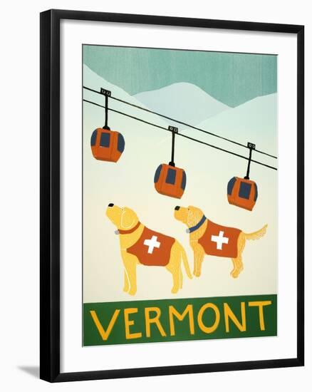 Vermont Ski Patrol Yellow-Stephen Huneck-Framed Giclee Print