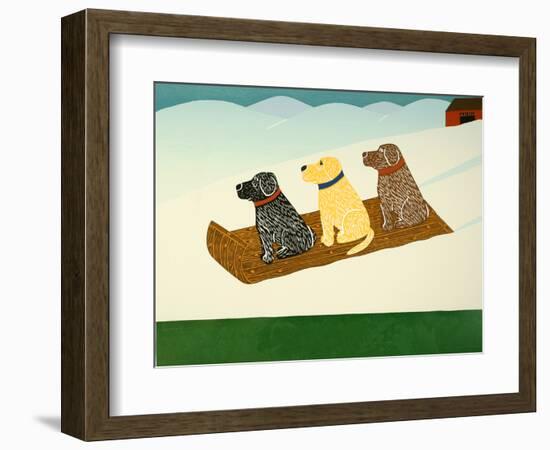 Vermont Sled Dogs Template-Stephen Huneck-Framed Giclee Print