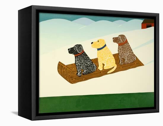 Vermont Sled Dogs Template-Stephen Huneck-Framed Stretched Canvas