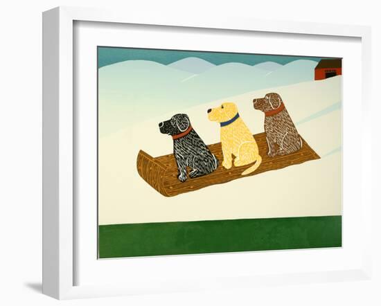 Vermont Sled Dogs Template-Stephen Huneck-Framed Giclee Print