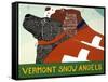 Vermont Snow Angels Black And Springer-Stephen Huneck-Framed Stretched Canvas