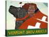 Vermont Snow Angels Black And Springer-Stephen Huneck-Stretched Canvas