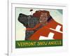 Vermont Snow Angels Black And Springer-Stephen Huneck-Framed Giclee Print