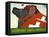 Vermont Snow Angels Black And Springer-Stephen Huneck-Framed Stretched Canvas