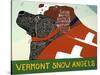 Vermont Snow Angels Black And Springer-Stephen Huneck-Stretched Canvas