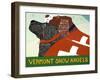 Vermont Snow Angels Black And Springer-Stephen Huneck-Framed Giclee Print