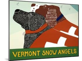 Vermont Snow Angels Black And Springer-Stephen Huneck-Mounted Giclee Print