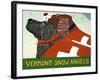 Vermont Snow Angels Black And Springer-Stephen Huneck-Framed Giclee Print