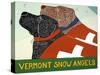 Vermont Snow Angels Black Choc-Stephen Huneck-Stretched Canvas