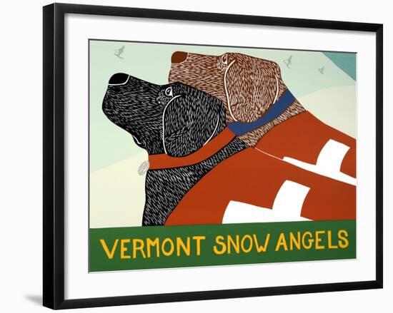 Vermont Snow Angels Black Choc-Stephen Huneck-Framed Giclee Print