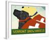 Vermont Snow Angels Black Yellow-Stephen Huneck-Framed Giclee Print