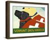 Vermont Snow Angels Black Yellow-Stephen Huneck-Framed Giclee Print