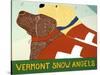Vermont Snow Angels Choc Yell-Stephen Huneck-Stretched Canvas