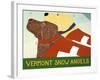 Vermont Snow Angels Choc Yell-Stephen Huneck-Framed Giclee Print