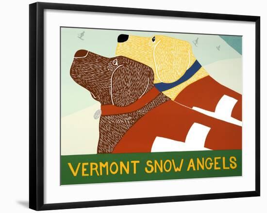 Vermont Snow Angels Choc Yell-Stephen Huneck-Framed Giclee Print