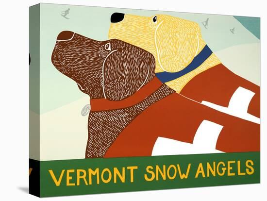 Vermont Snow Angels Choc Yell-Stephen Huneck-Stretched Canvas