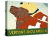 Vermont Snow Angels Choc Yell-Stephen Huneck-Stretched Canvas