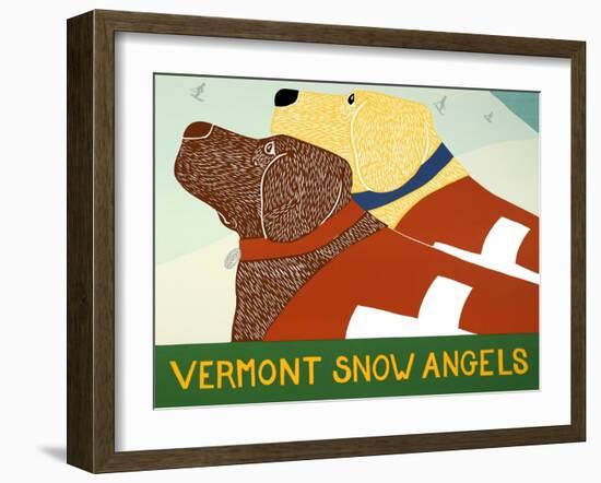 Vermont Snow Angels Choc Yell-Stephen Huneck-Framed Giclee Print